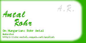 antal rohr business card